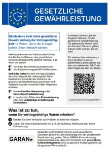 harmonisierte Mitteilung der EU Kommission zur gesetzlichen Gewährleistung